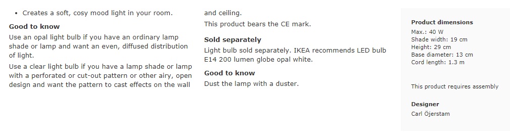 IKEA BRAND LAMPAN TABLE LAMPS - BRAND NEW - STOCK IS AVAILABLE IN THAILAND